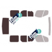 Kit film solaire Opel Vivaro (1) Court 5 portes (2002 - 2015) vitres ouvrantes et hayon