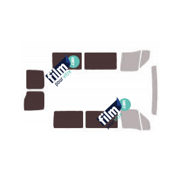 Kit film solaire Renault Master (2) Court 5 portes (1997 - 2010) tout vitré avec vitres fixes