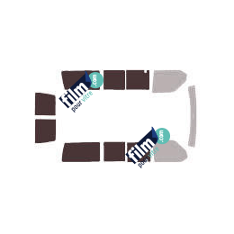 Kit film solaire Volkswagen Transporter T4 (4) Court 5 portes (1990 - 2003) vitres coulissantes et 2 portes arriéres