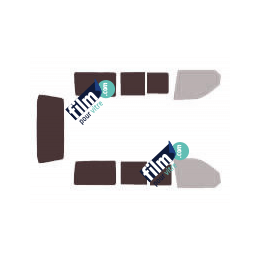 Kit film solaire Volkswagen Caravelle (T5) Court 4 portes (2003 - 2015) 1 porte latérale vitres coulissantes et avec hayon