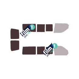 Kit film solaire Volkswagen Transporter T5 (5) Court 5 portes (2003 - 2015) 1 porte latérale, vitres ouvrantes et 2 portes arrières