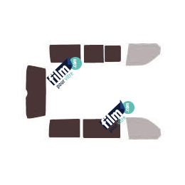 Kit film solaire Volkswagen Transporter T5 (5) Court 4 portes (2003 - 2015) 1 porte latérale, 1 vitre latérale droite fixes, 1 vitre latérale gauche coulissante et hayon