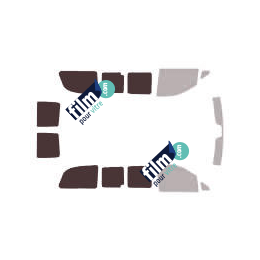 Kit film solaire Mercedes-Benz Vito (2) Compact 5 portes (2003 - 2014) 1 porte latérale, 2 vitres ouvrantes droite et gauche latérales et 2 portes arrières