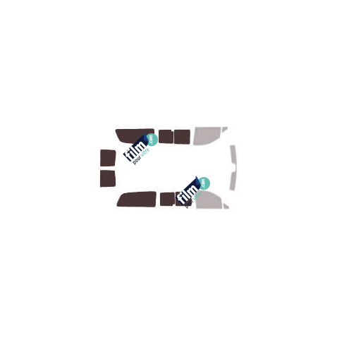 Kit film solaire Mercedes-Benz Viano (1) Extra Long 5 portes (2003 - 2015) 1 porte latérale, 2 vitres ouvrantes droite et gauche latérales et 2 portes arrières