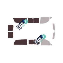 Kit film solaire Mercedes-Benz Viano (1) Extra Long 5 portes (2003 - 2015) 1 porte latérale, 2 vitres ouvrantes droite et gauche latérales et 2 portes arrières