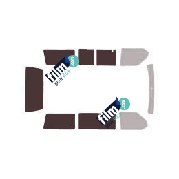 Kit film solaire Volkswagen Transporter T4 (4) Court 4 portes (1990 - 2003) 1 vitre coulissante coté gauche et 1 vitre fixe coté droit et hayon