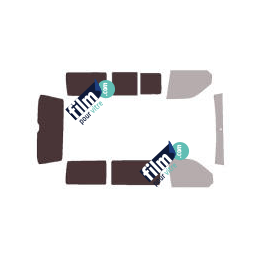 Kit film solaire Volkswagen Transporter T5 (5) California Avec Store Extérieur Intégré 4 portes (2003 - 2015) 1 vitre latérale droite fixe, 1 vitre latérale gauche coulissante et hayon