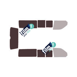 Kit film solaire Volkswagen Transporter T5 (5) Long 5 portes (2003 - 2015) 2 portes latérales avec vitres coulissantes et hayon