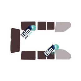 Kit film solaire Volkswagen Transporter T5 (5) Court 5 portes (2003 - 2015) 2 portes coulissantes avec vitres ouvrantes et hayon