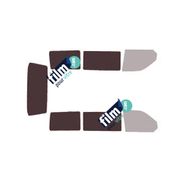 Kit film solaire Volkswagen Caravelle (T5) Court 4 portes (2003 - 2015) 1 porte latérale vitres fixes et hayon