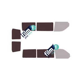 Kit film solaire Volkswagen Caravelle (T5) Court 4 portes (2003 - 2015) 1 porte latérale vitres fixes et 2 portes arriéres