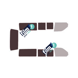 Kit film solaire Volkswagen Caravelle (T5) Long 4 portes (2003 - 2015) 1 porte latérale vitres coulissantes et hayon