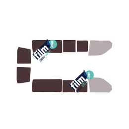 Kit film solaire Volkswagen Caravelle (T5) Long 5 portes (2003 - 2015) 1 porte latérale vitres coulissantes et 2 portes arrières