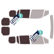 Kit film solaire Ford Tourneo (2) Connect 6 portes (depuis 2014) vitres decendantes avec 2 portes arriéres