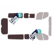 Kit film solaire Ford Tourneo (1) Custom LONG 5 portes (depuis 2014) 2 portes latérales, vitres ouvrantes avec hayon