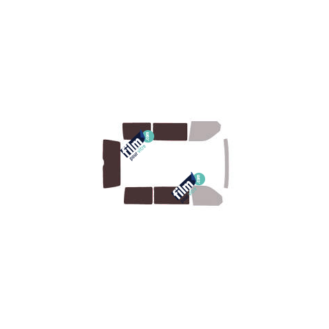 Kit film solaire Volkswagen Transporter T6 (6) Court 4 portes (depuis 2015) 1 portes latérales, vitres fixes avec hayon