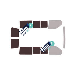 Kit film solaire Volkswagen Transporter T6 (6) Court 5 portes (depuis 2015) 1 porte latérale, vitres ouvrantes et 2 portes arriéres