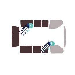 Kit film solaire Volkswagen Transporter T6 (6) Court 4 portes (depuis 2015) 1 porte latérale, vitres ouvrantes et hayon