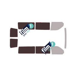 Kit film solaire Volkswagen Transporter T6 (6) Long 5 portes (depuis 2015) 1 porte latérale, vitres fixes et 2 portes arrières