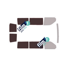 Kit film solaire Volkswagen Transporter T6 (6) Court 5 portes (depuis 2015) 1 porte latérale, vitres fixes et 2 portes arrières