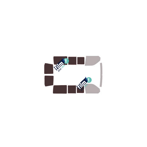 Kit film solaire Volkswagen Transporter T6 (6) Court 6 portes (depuis 2016) 2 portes latérales avec vitres ouvrantes et 2 portes arrières