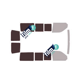 Kit film solaire Volkswagen Transporter T6 (6) Court 6 portes (depuis 2016) 2 portes latérales avec vitres ouvrantes et 2 portes arrières