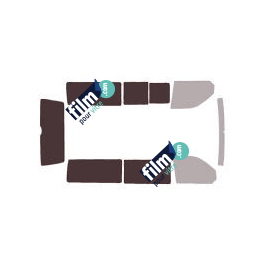 Kit film solaire Volkswagen Transporter T6 (6) Long 4 portes (depuis 2015) 1 vitre latérale droite fixes, 1 vitre latérale gauche coulissante et hayon