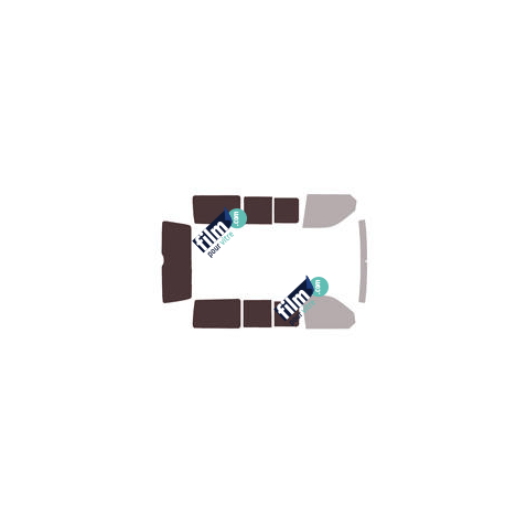 Kit film solaire Volkswagen Transporter T6 (6) Court 5 portes (depuis 2015) 2 portes coulissantes avec vitres ouvrantes et hayon