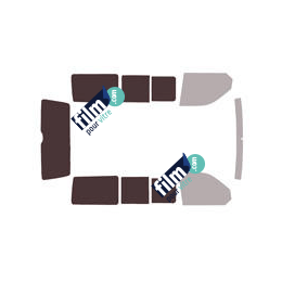 Kit film solaire Volkswagen Transporter T6 (6) Court 5 portes (depuis 2015) 2 portes coulissantes avec vitres ouvrantes et hayon