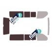Kit film solaire Volkswagen Transporter T6 (6) Long 5 portes (depuis 2015) 2 portes latérales avec vitres coulissantes et hayon
