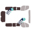 Kit film solaire Ford Custom Transit (1) Court 4 portes (depuis 2014) 1 porte latérale vitres ouvrantes et hayon