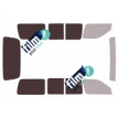 Kit film solaire Toyota Hiace (4) 4 portes (1995 - 2006) avec hayon et 2 vitres arrières fixes