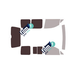 Kit film solaire Volkswagen Caddy (4) 5 portes (2016 - 2020) 1 porte latérale, 1 vitre coulissante droite, 1 vitre fixe gauche et hayon