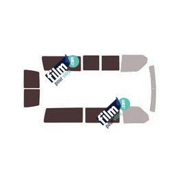 Kit film solaire Volkswagen Transporter T4 (4) Long 5/6 portes (1990 - 2003) 1 vitre fixe à droite, 1 vitre coulissante à gauche et 2 portes arrières