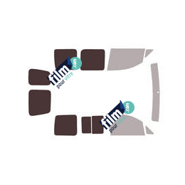 Kit film solaire Volkswagen Caddy (3) 6 portes (2004 - 2016) 2 portes latérales, 1 vitre coulissante à droite 1 fixe à gauche, 2 portes arrières