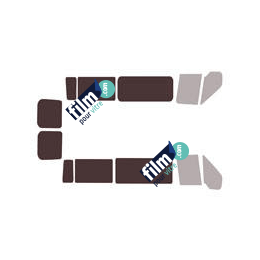 Kit film solaire Ford Transit (4) Moyen 6 portes (2000 - 2013) vitres latérales fixes, 2 portes latérales et 2 portes arrières