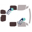 Kit film solaire Peugeot Partner (3) Utilitaire 6 portes (depuis 2018) 2 portes latérales vitres fixes et 2 portes ar, avec essuies glaces