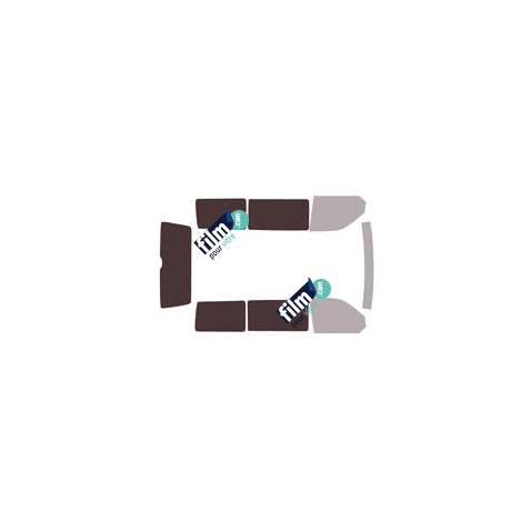 Kit film solaire Volkswagen Transporter T6 (6) Court 5 portes (depuis 2015) 2 portes latérales, vitres fixes et hayon