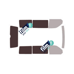 Kit film solaire Volkswagen Transporter T6 (6) Court 5 portes (depuis 2015) 2 portes latérales, vitres fixes et hayon