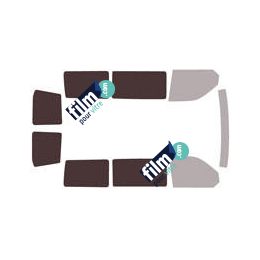 Kit film solaire Volkswagen Transporter T6 (6) Court 6 portes (depuis 2015) 2 portes latérales, vitres fixes et 2 portes ar