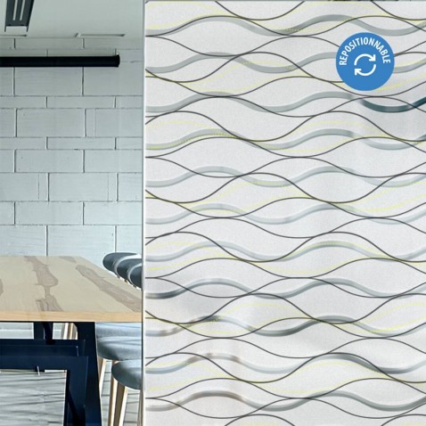 Film électrostatique à fins liserets et vagues dépolies