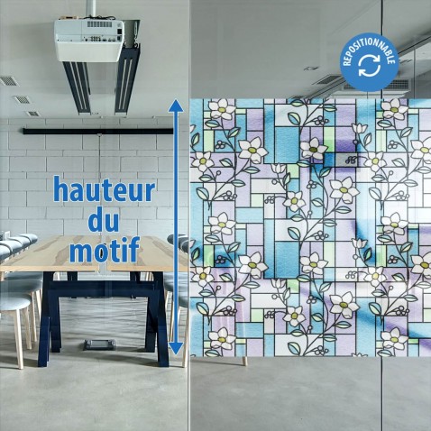 Film électrostatique décoratif à motif bouquet de fleurs