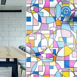 Film repositionnable à motifs géométriques colorés