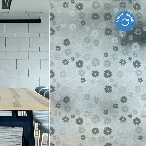 Film électrostatique dépoli à motifs marguerites