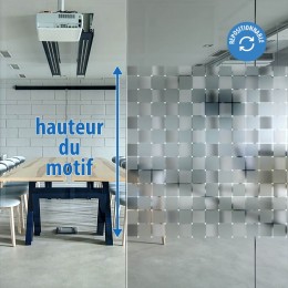 Film décoratif repositionnable à carrés dépolis