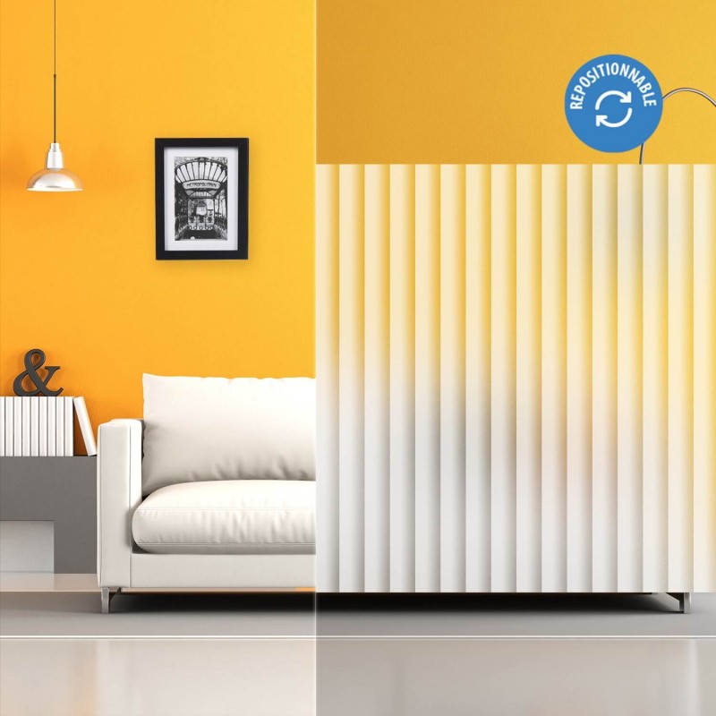 Film repositionnable à bandes dépolies dégradées