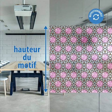 Film électrostatique décoratif à rosaces roses