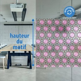 Film électrostatique décoratif à rosaces roses