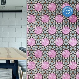 Film électrostatique décoratif à rosaces roses