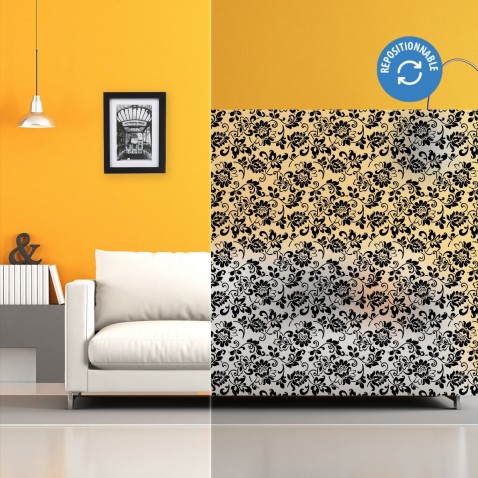 Film décoratif électrostatique floral style baroque